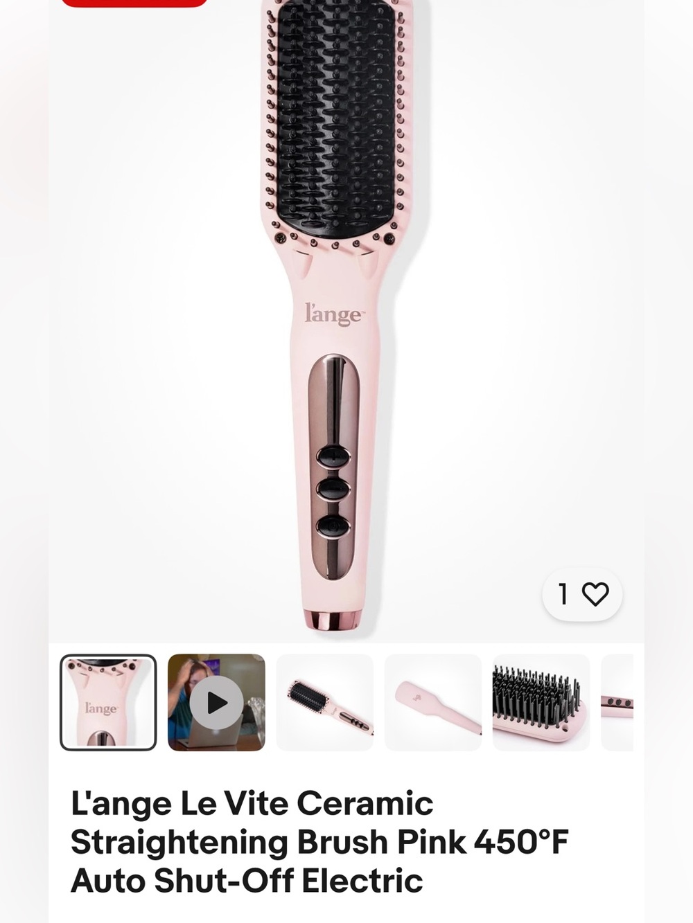 L'ange Rose Gold Heated Straightening Brush